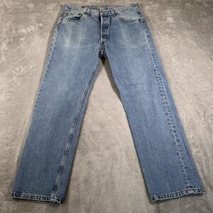 Levis 501 Jeans Mens 34x29 (Fits 32x29) Blue Button Fly Straight Leg Vtg 90s